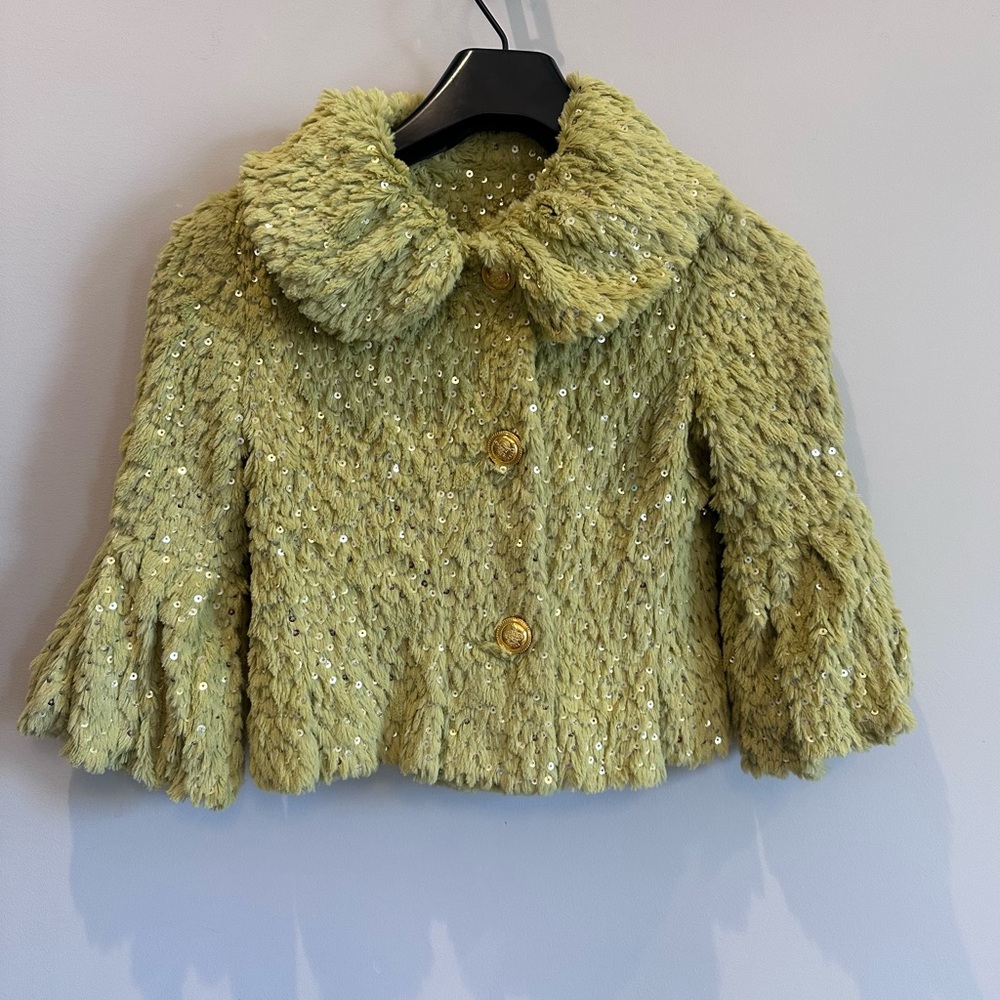 ✨ Furry Green Sequin Sweater / Jacket✨
